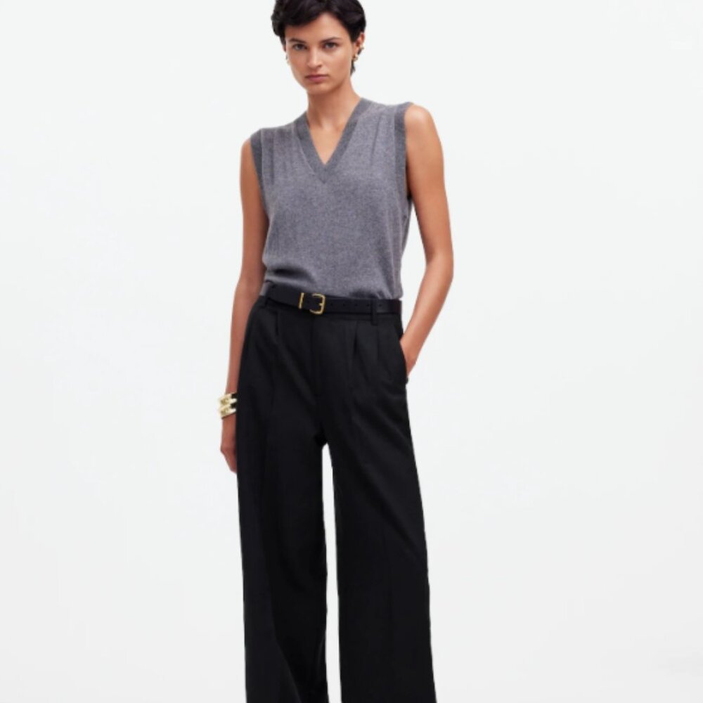 The Harlow Wide-Leg Pant in Drapey Twill